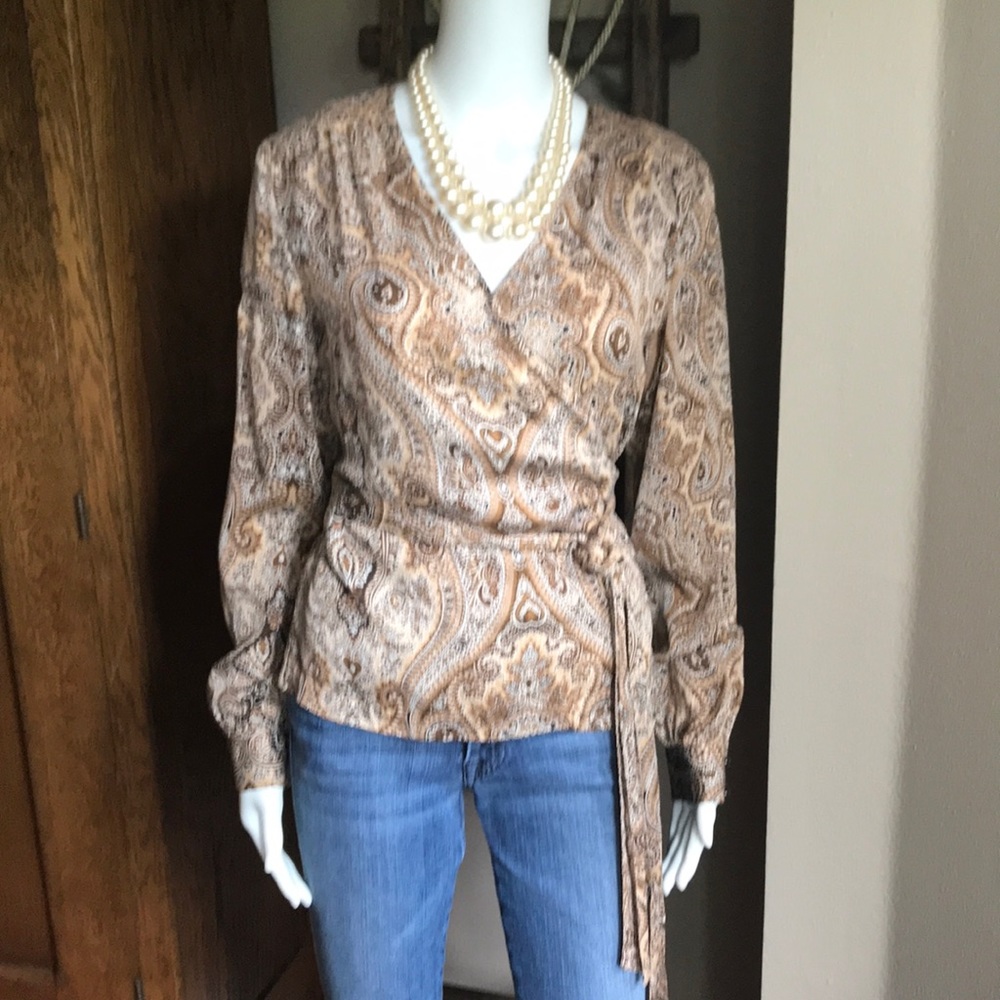 Talbots Silk Wrap Blouse 8